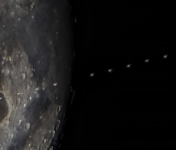 A timelapse of the International Space Station (ISS) passing between Earth and the Moon.